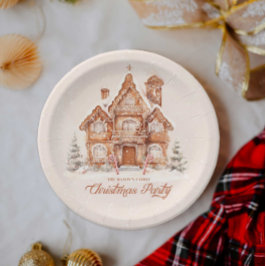 Plato De Papel Navidades Fiesta Gingerbread House Personalizado