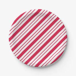 Plato De Papel Navidades Fiesta Peppermint Candy Placas de papel 