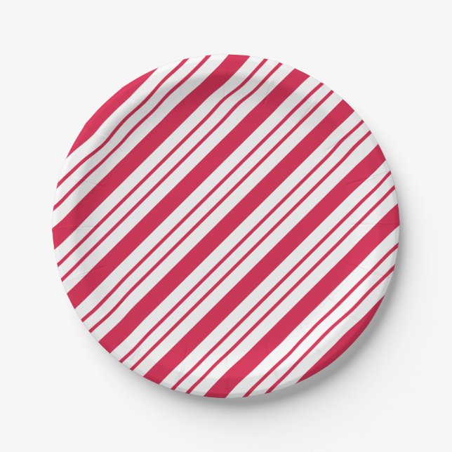 Plato De Papel Navidades Fiesta Peppermint Candy Placas de papel  (Anverso)