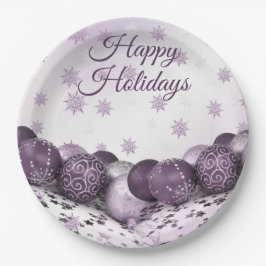 Plato De Papel Navidades Fiesta Pink Purple Ornamakes Snowflakes