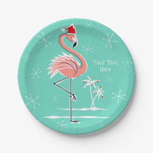 Plato De Papel Navidades Flamingo Placa de papel de texto