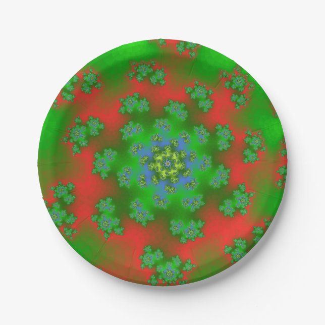 Plato De Papel Navidades Floral Sprinkles (Anverso)