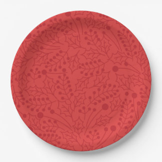 Plato De Papel Navidades florecen Navidades Art Holly Leaf Print