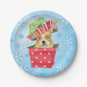 Plato De Papel Navidades Frenchie