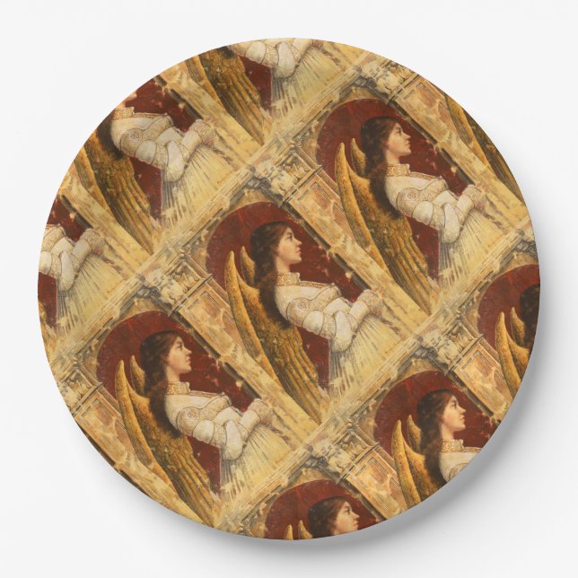 Plato De Papel Navidades Fresco Angel (Anverso)