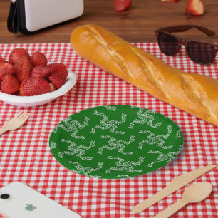 Plato De Papel Navidades Garland Green, decoración de Navidades