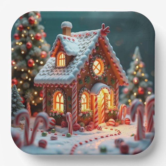 Plato De Papel Navidades Gingerbread (Anverso)