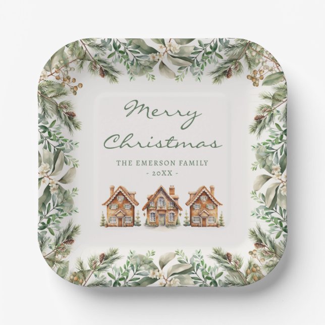 Plato De Papel Navidades Gingerbread (Anverso)