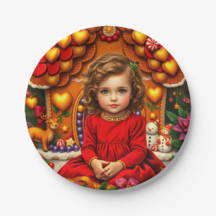 Plato De Papel NAVIDADES GINGERBREAD CHICA DE LA CASA~ Bonito