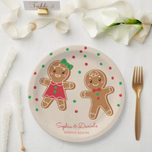 Plato De Papel Navidades Gingerbread Género Revelar Placa de pape
