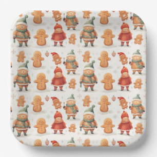 Plato De Papel Navidades Gingerbread Man