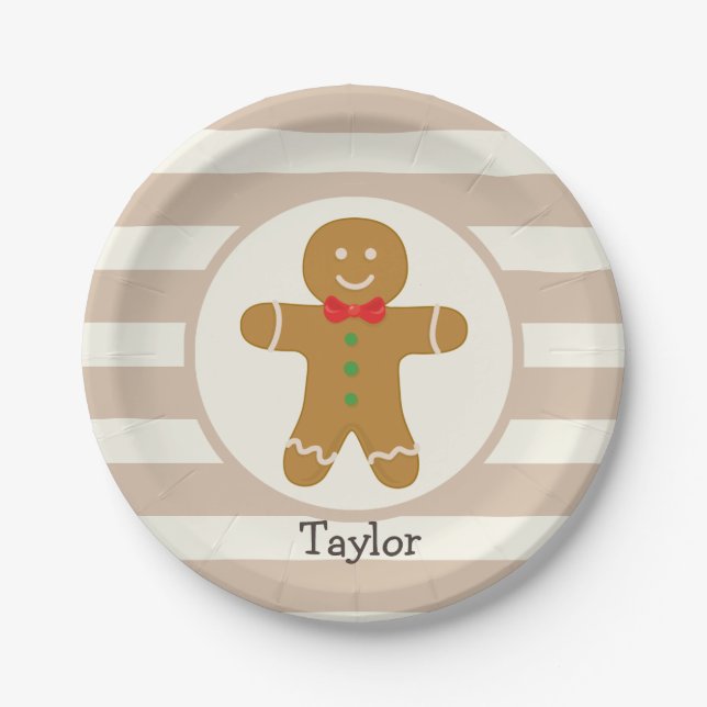Plato De Papel Navidades Gingerbread Man (Anverso)