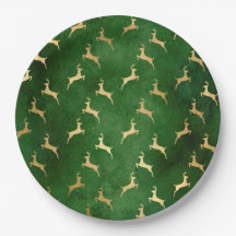 Navidades Glam Green Gold Reindeer