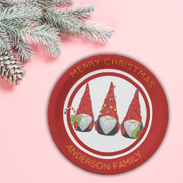 Plato De Papel Navidades Gnomes
