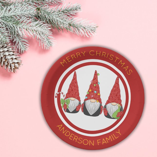 Plato De Papel Navidades Gnomes (Subido por el creador)