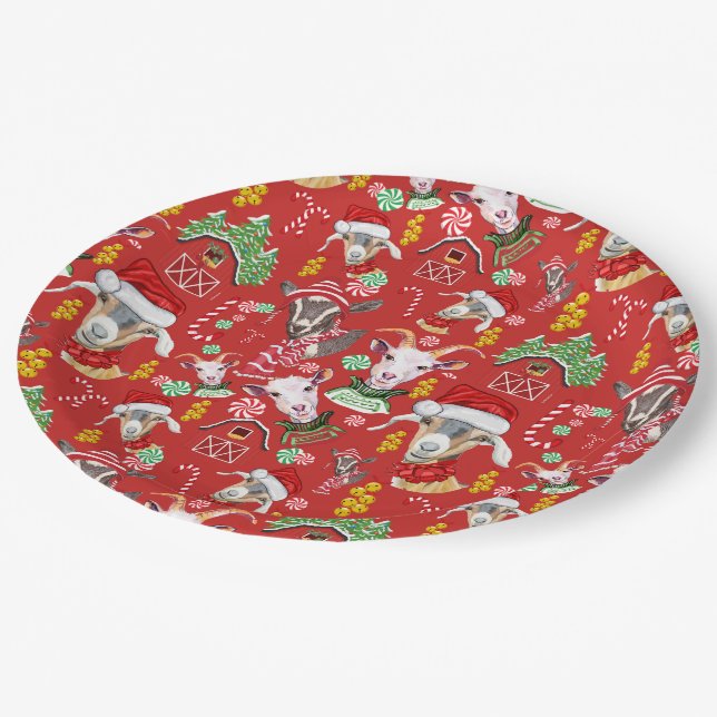 Plato De Papel Navidades GOATS Candy y Jingle Bells GetYerGoat™ (Angular)