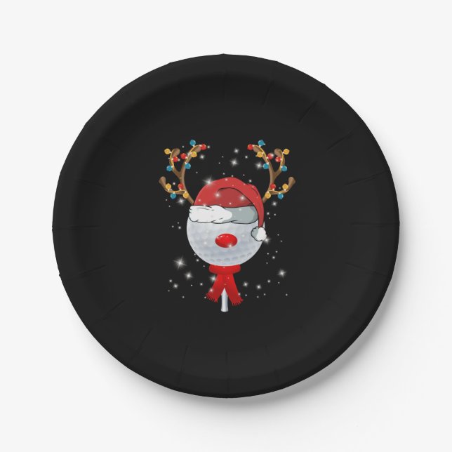 Plato De Papel Navidades Golf Ball (Anverso)