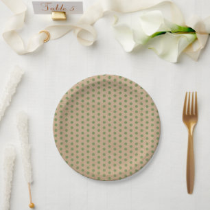 Plato De Papel Navidades Green Polka Dots Kraft