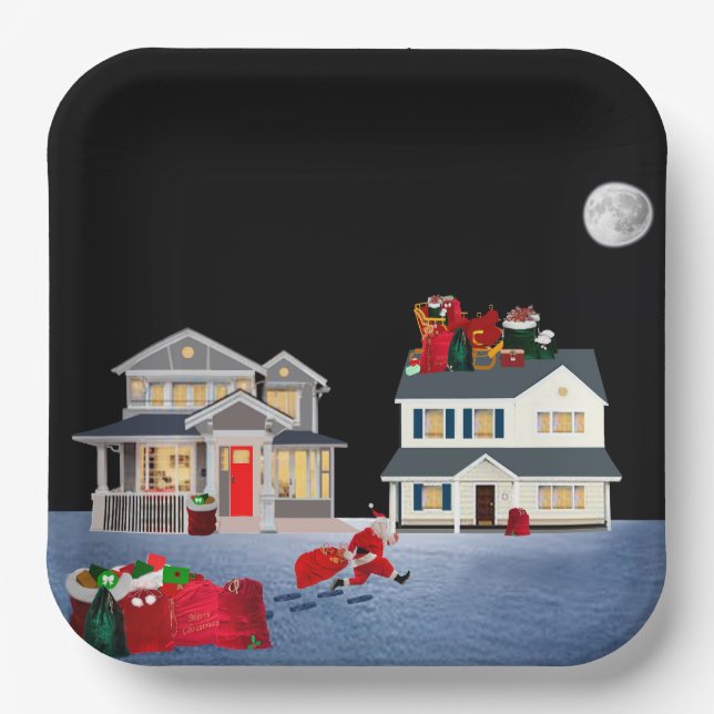 Plato De Papel Navidades hasta placas de papel (Anverso)