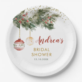 Plato De Papel Navidades Holiday Deck the Halls Bridal Shower