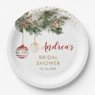 Plato De Papel Navidades Holiday Deck the Halls Bridal Shower