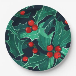 Plato De Papel Navidades Holly