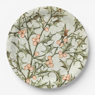 Plato De Papel Navidades Holly Bonito saludo antiguo