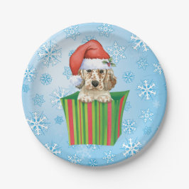 Plato De Papel Navidades Inglés Setter