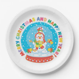 Plato De Papel Navidades inteligentes Snowman