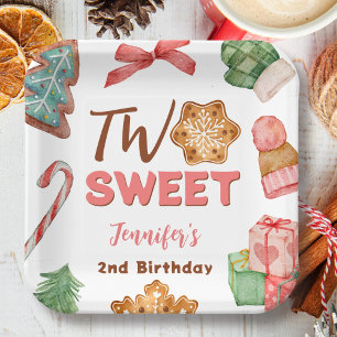Plato De Papel Navidades Invierno 2 Chica de cumpleaños Cute Cook