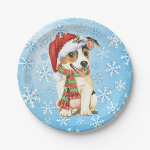Plato De Papel Navidades Jack Russell Terrier Placas de papel