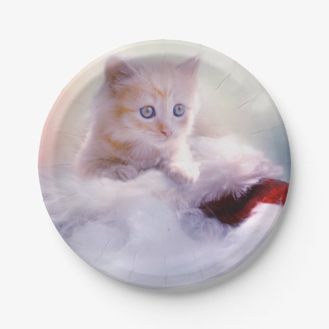 Plato De Papel Navidades Kitten (Anverso)
