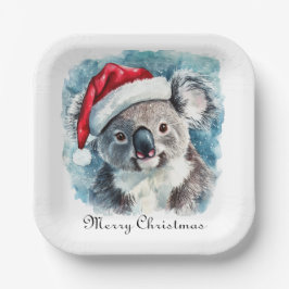 Plato De Papel Navidades Koala, personalizable