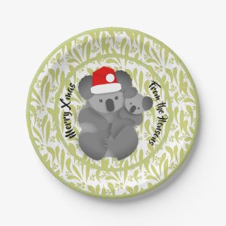 Plato De Papel Navidades Koala y Joey