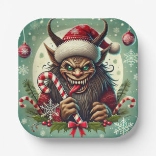 Plato De Papel Navidades Krampus