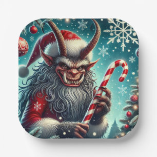 Plato De Papel Navidades Krampus