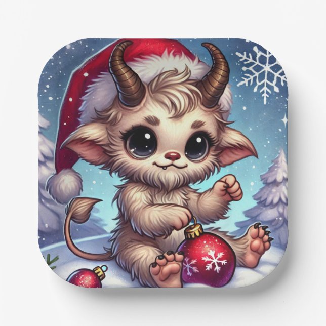 Plato De Papel Navidades Krampus (Anverso)