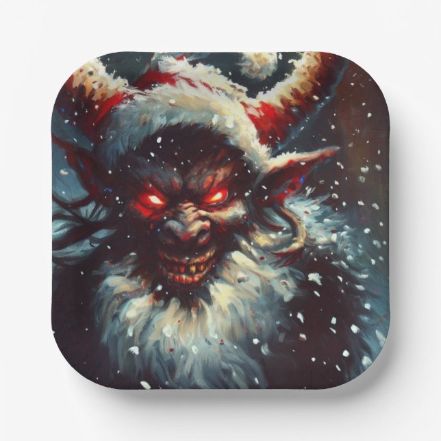 Plato De Papel Navidades Krampus 1 (Anverso)