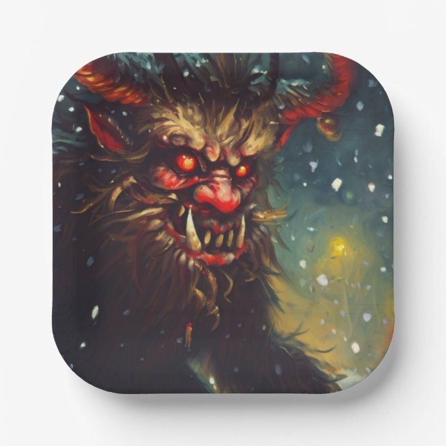 Plato De Papel Navidades Krampus 4 (Anverso)