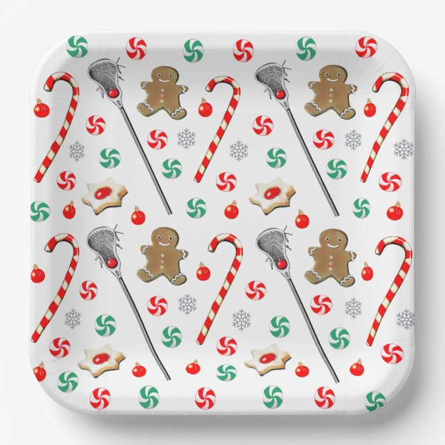 Plato De Papel Navidades Lacrosse (Anverso)