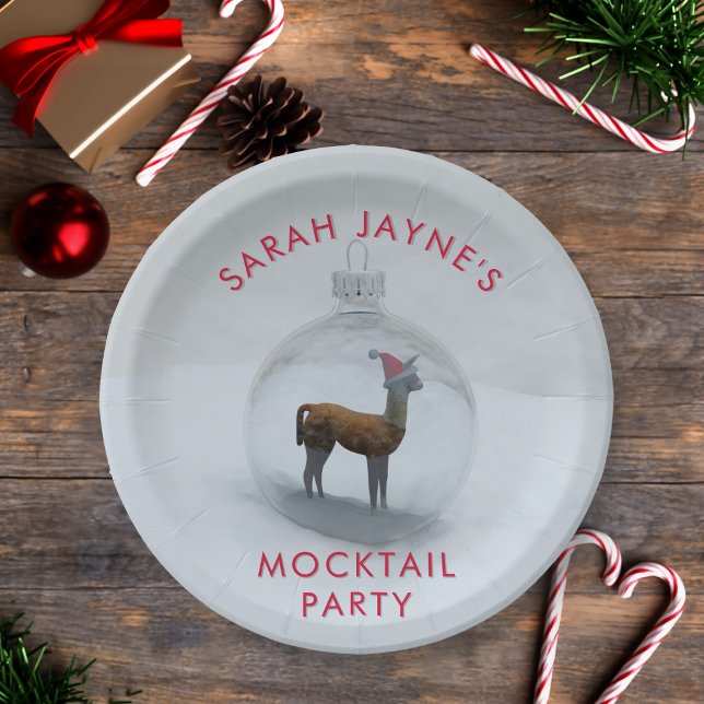 Plato De Papel Navidades llaman a papel Fiesta (For mocktail parties and christmas fun. Just add your name)