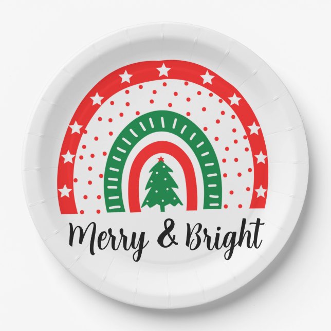 Plato De Papel Navidades Merry y Bright (Anverso)