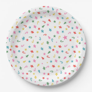 Plato De Papel Navidades merry y brillantes