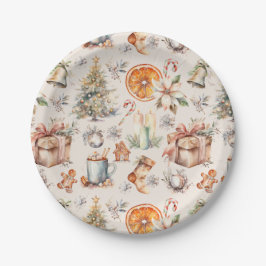 Plato De Papel Navidades mezclar elementos de papel