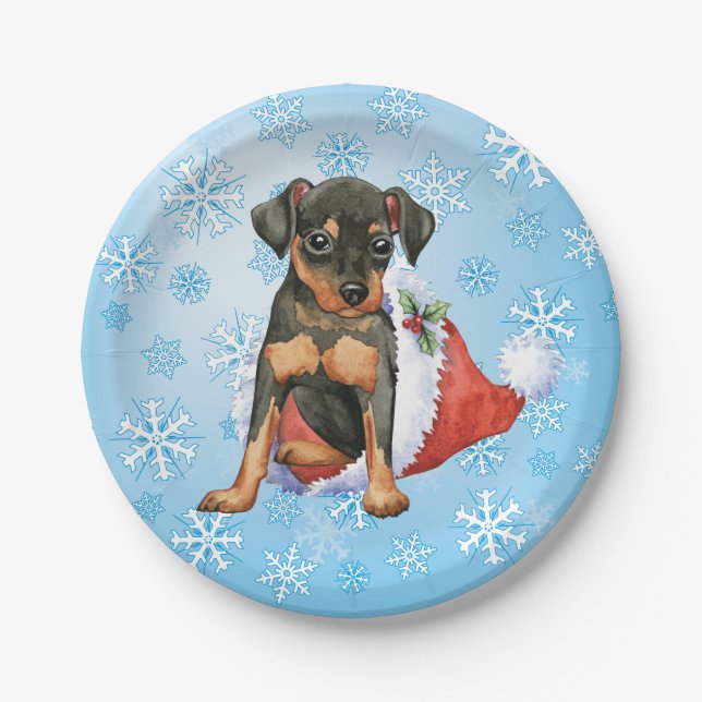 Plato De Papel Navidades Min Pin (Anverso)