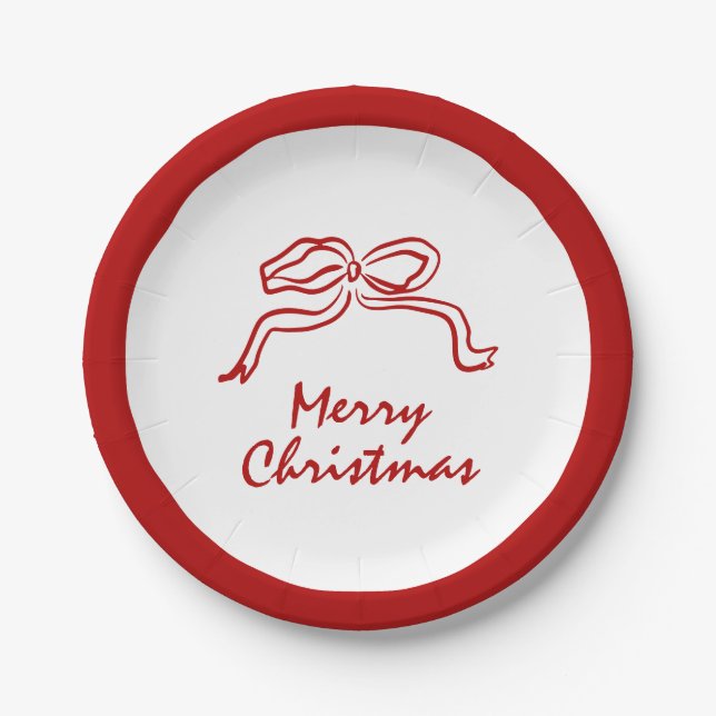 Plato De Papel Navidades modernos de Red Knot (Anverso)