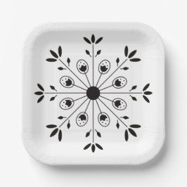 Plato De Papel Navidades modernos y elegantes de copos de nieve