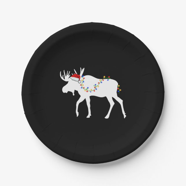 Plato De Papel Navidades Moose (Anverso)