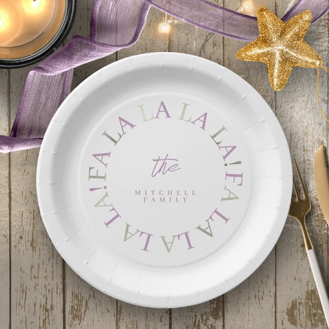 Plato De Papel Navidades morados verdes Fa La ID1009 (Subido por el creador)