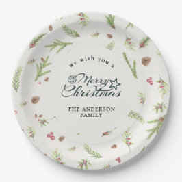 Plato De Papel Navidades naturales mínimo y elegante papel botáni